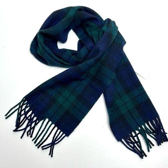 NWT James Pringle Weavers Scarf Pure New Wool Black Watch Tartan Plaid Scotland - Picture 4 of 8